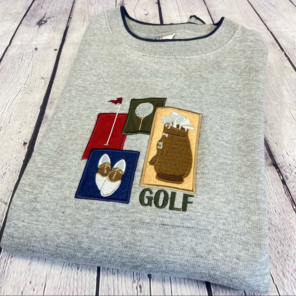 M & C SPORT Golf Monogram/Appliqué Long Sleeve Sweatshirt